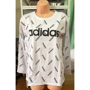 White adidas long sleeve shirt